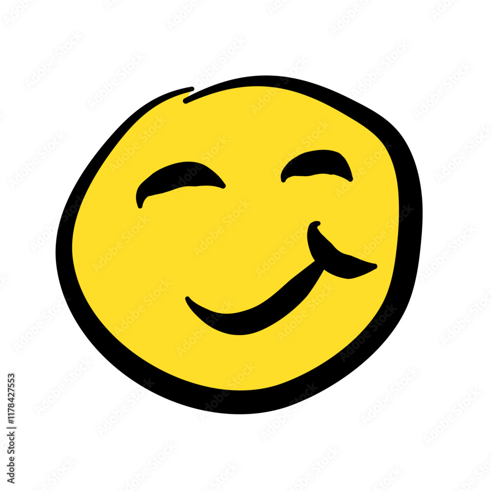 Fototapeta premium Hand Drawn Sketch Emoji with Different Emotion and Mood