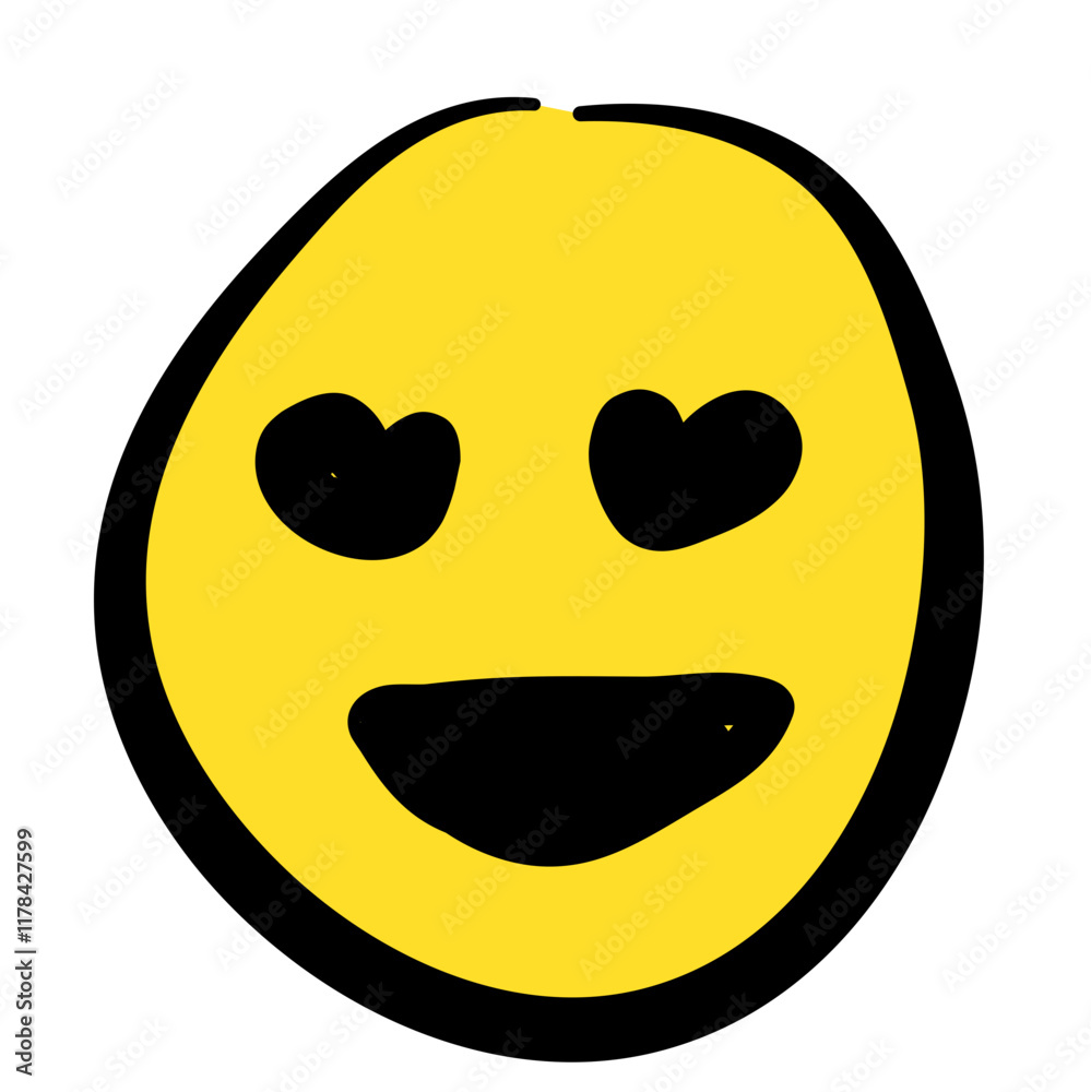 Fototapeta premium Hand Drawn Sketch Emoji with Different Emotion and Mood