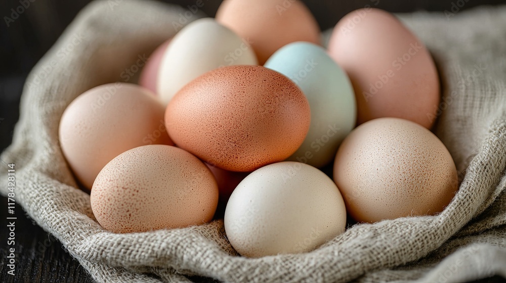 Colorful Eggs Illuminated by Natural Light Colorful Eggs Illuminated by Natural Light
