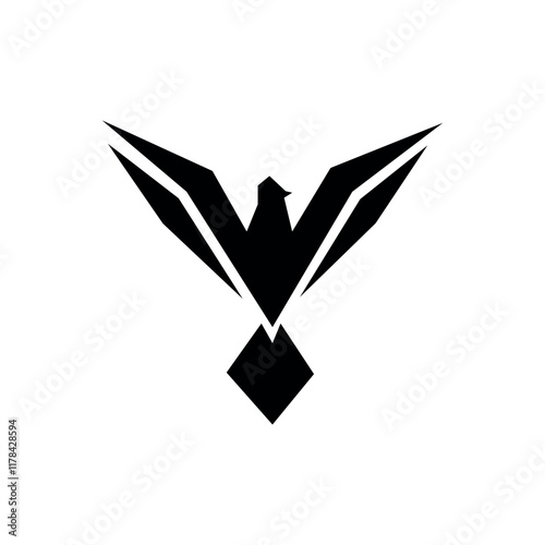 silhouette of a phoenix logo