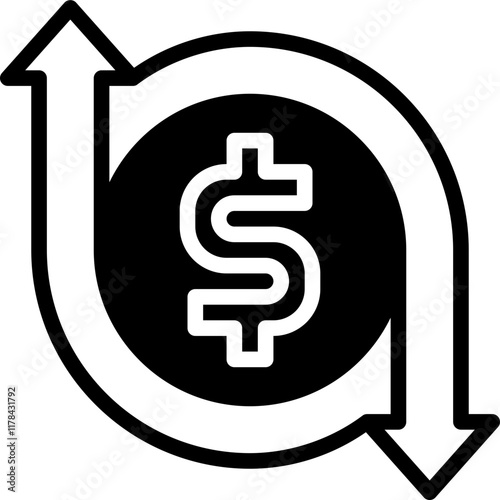 currency fluctuation solid line icon