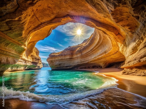 Benagil Sea Cave Algarve Portugal - Sunlight Beach Cave