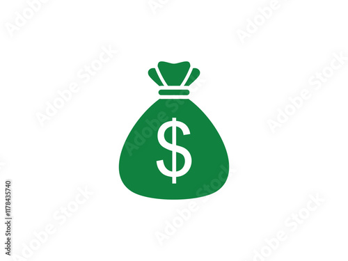 Vektor Stok Money Bag Dollar Logo Icon