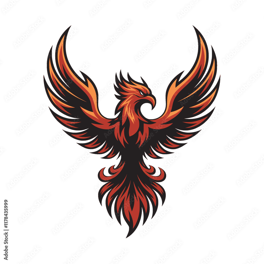 Fototapeta premium phoenix flying design logo illustration