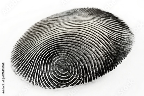 Black and White Fingerprint, Isolated, Candid Photography, AI Art