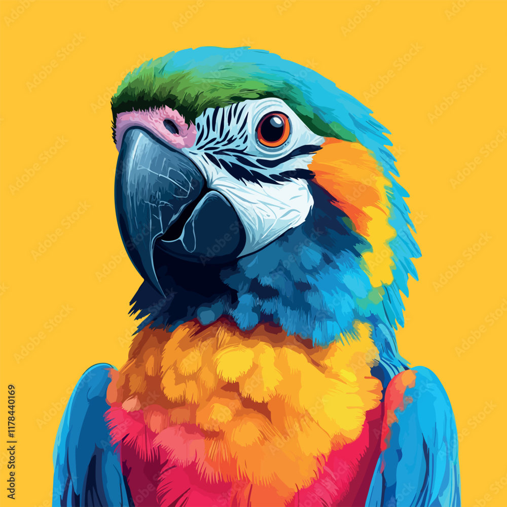 Obraz premium Colorful Low Poly Parrot Vector illustration