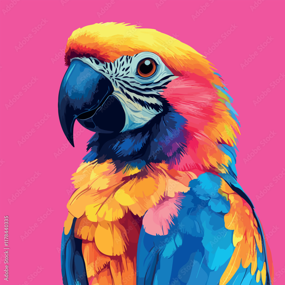 Obraz premium Colorful Low Poly Parrot Vector illustration