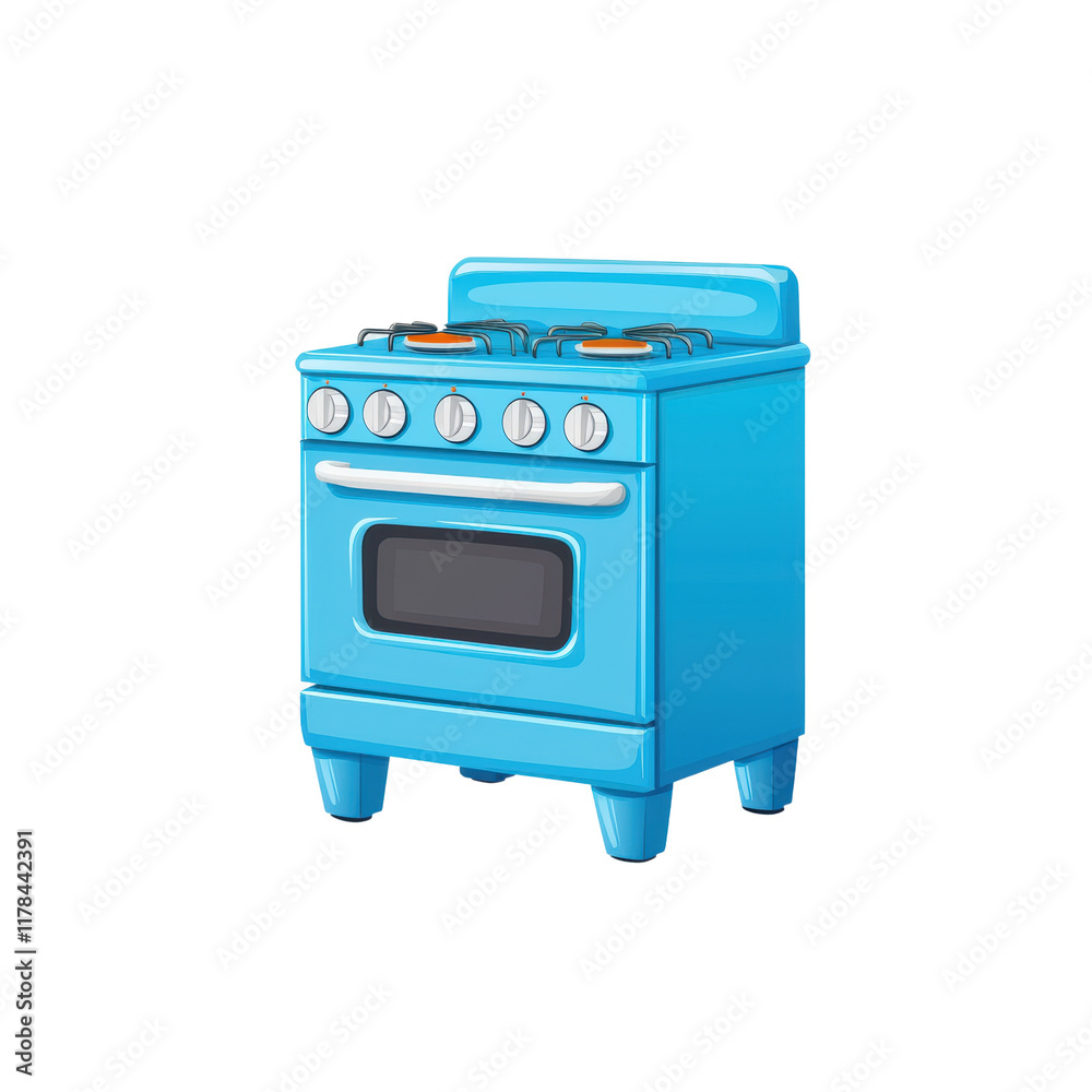 Bright Blue Kitchen Stove with Oven Design Bright Blue Kitchen Stove with Oven Design