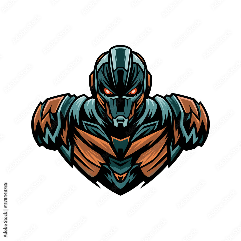 robot character logo attacking design illustration robot character logo attacking design illustration