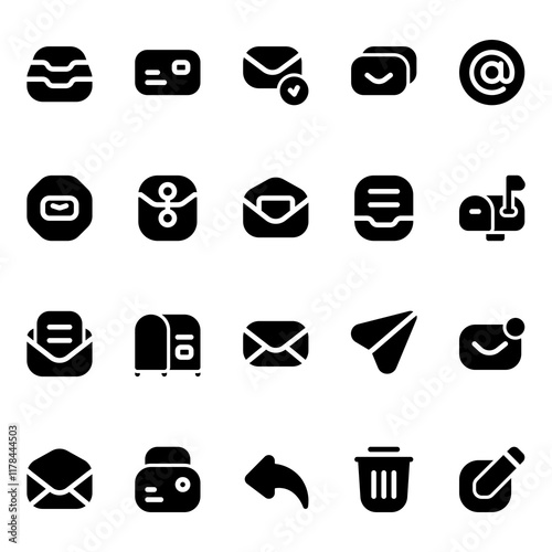 Email icon with solid style, perfect for user interface projects