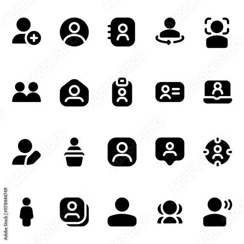 Users icon with solid style, perfect for user interface projects photo
