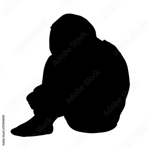 Sad black child silhouette