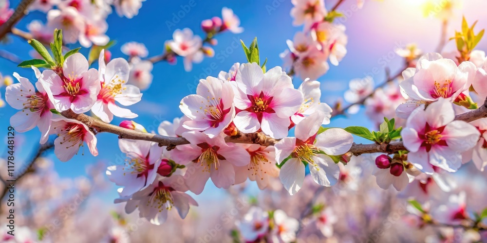 Obraz premium Blooming Almond Tree, Springtime Beauty, Floral Photography, Nature Photography, Almond Blossom