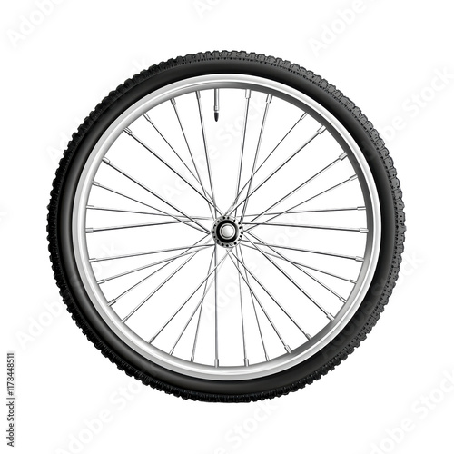 Simple Bicycle Wheel on a Transparent Background