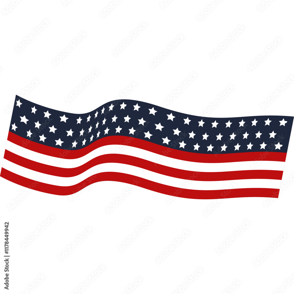 Fototapeta premium America Waving Flag Vector