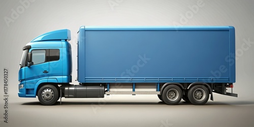 Blue Truck Mockup - High Speed Car Branding - Minimalist Photography