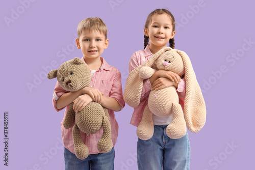 Cute little children with k...