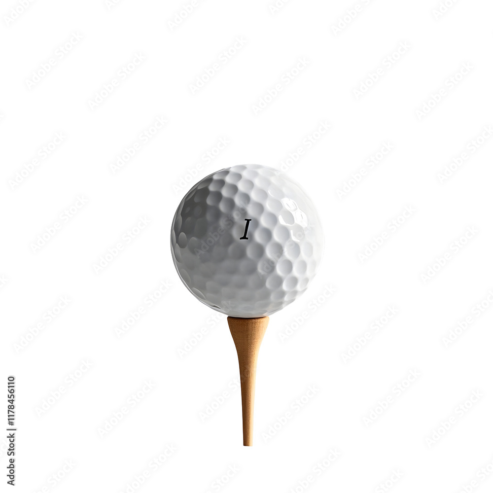 High-quality golf ball on the tee High-quality golf ball on the tee