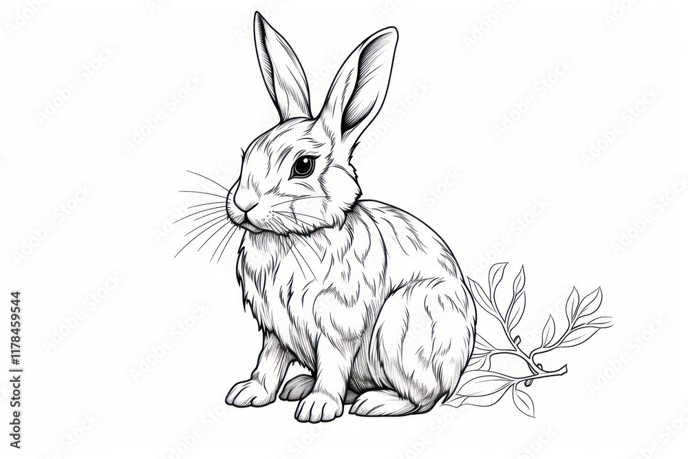 Fototapeta premium Rabbit drawing animal mammal.