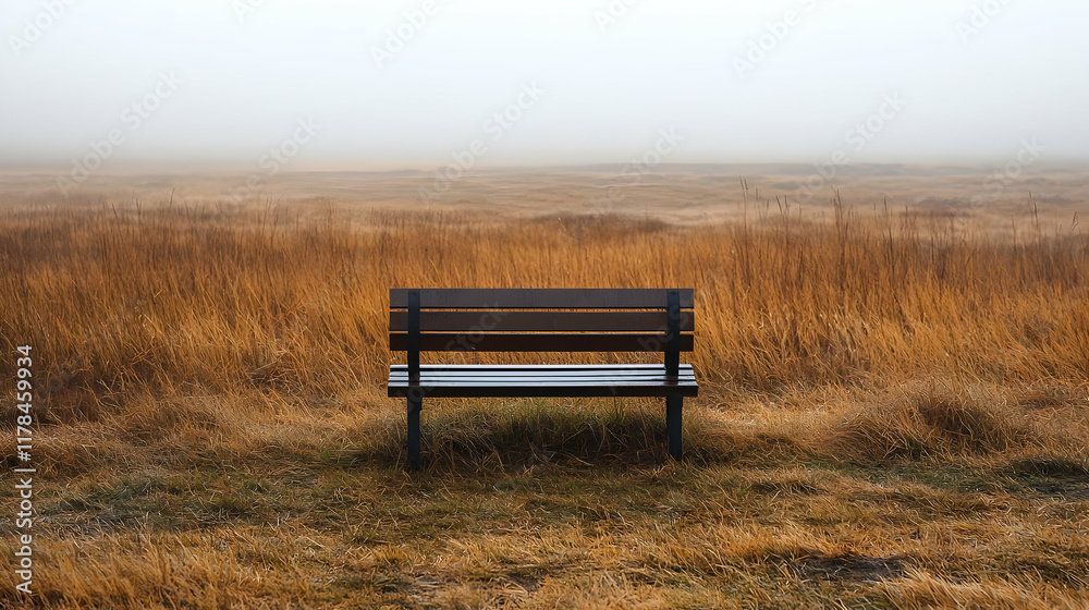 Foggy Field Bench: Solitude, Serenity, Tranquility, Calm, Peaceful, Restful, Stillness, Quiet, Serene, Reflective Foggy Field Bench: Solitude, Serenity, Tranquility, Calm, Peaceful, Restful, Stillness, Quiet, Serene, Reflective