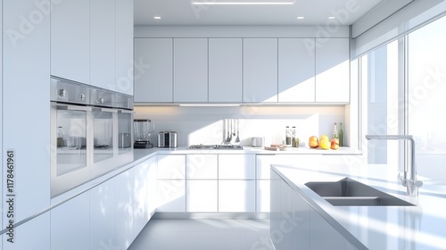 Wallpaper Mural Sleek Minimalist Kitchen Interior Torontodigital.ca