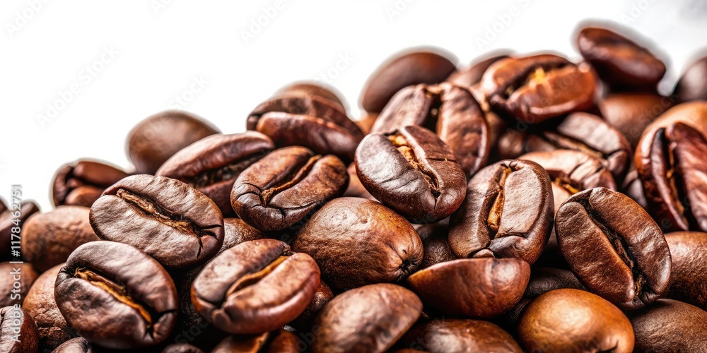Fototapeta premium Coffee Beans Isolated on White - Architectural Photography