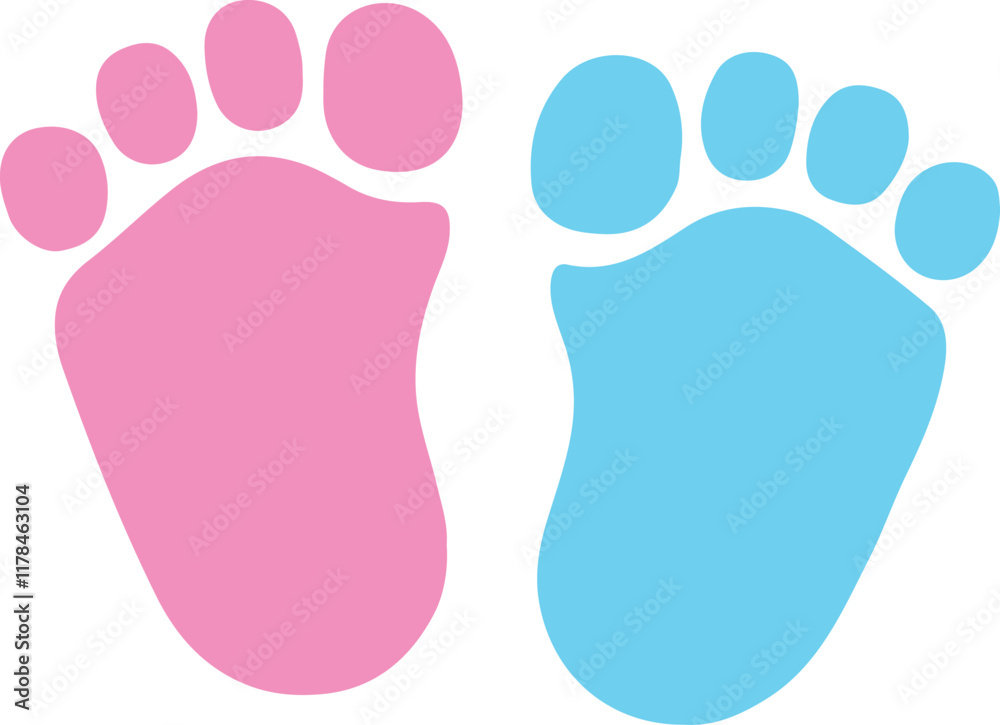 Vector graphic logo of pink and blue baby footprint Vector graphic logo of pink and blue baby footprint