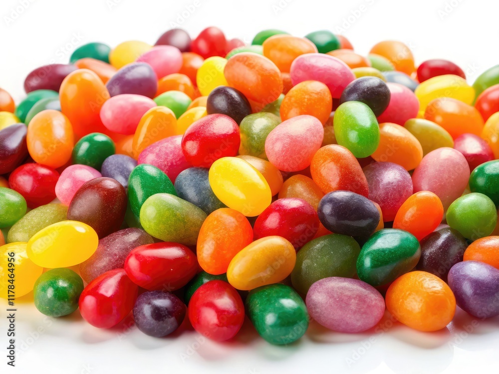 Colorful Jelly Beans Isolated - Rule of Thirds Composition Colorful Jelly Beans Isolated - Rule of Thirds Composition