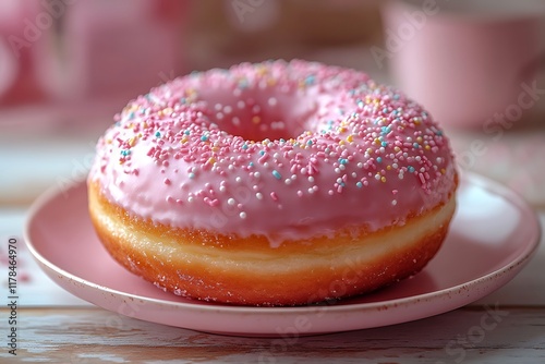 Wallpaper Mural Pink Donut Sprinkled With Colorful Confetti Torontodigital.ca
