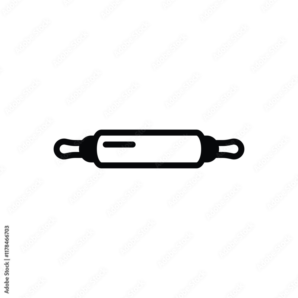 Black solid icon for rolling pin Black solid icon for rolling pin