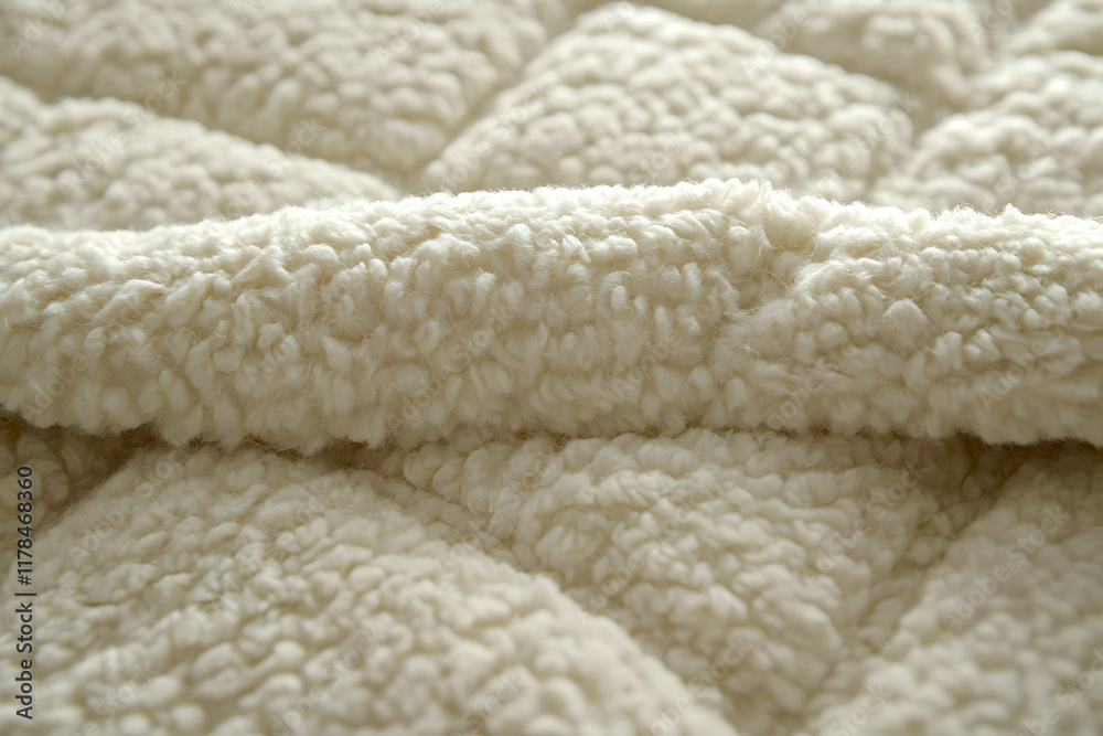 Soft Fluffy Cream Sherpa Fabric Texture Close Up Soft Fluffy Cream Sherpa Fabric Texture Close Up
