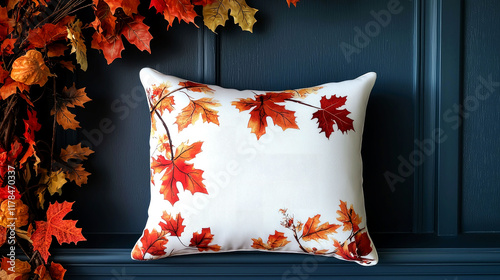 Autumn Maple Leaves Cushion Cover: Cozy Fall Home Decor photo