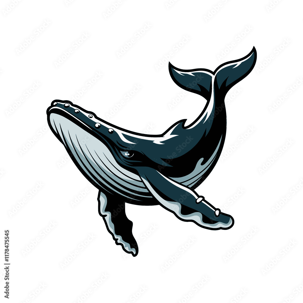 Fototapeta premium whale design illustration logo on white background