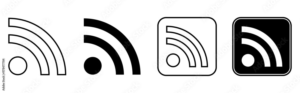 web feed or news feed icon set web feed or news feed icon set