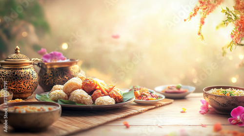 islamic ramadan food background  eid al fitri fasting iftar