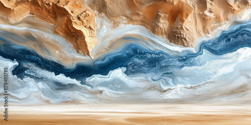 Desert Relaxing fluid imagery for promoting