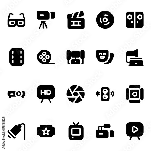 Movies with solid style, perfect for user interface projects photo