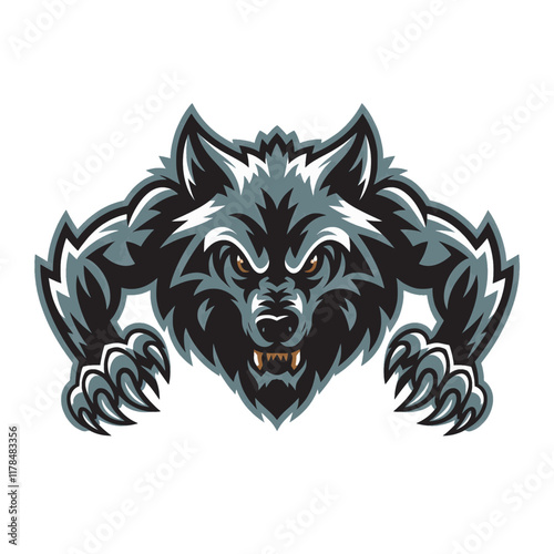 wolf logo design illustration on white background