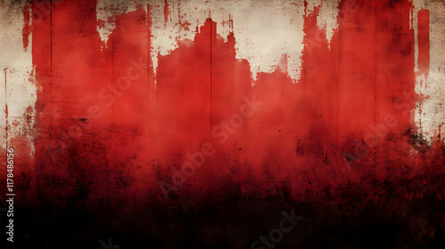 Red Abstract Background, Grunge Wall Texture