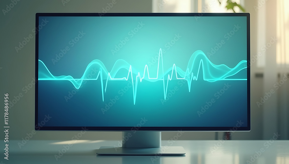 A simple monitor screen showing a steady heart rate line against a gradient background.
A simple monitor screen showing a steady heart rate line against a gradient background.