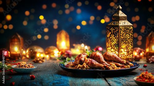 islamic ramadan food background  eid al fitri fasting iftar