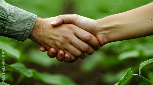 A Handshake symbolizing Agreement, Partnership, and Collaboration for a Sustainable Future