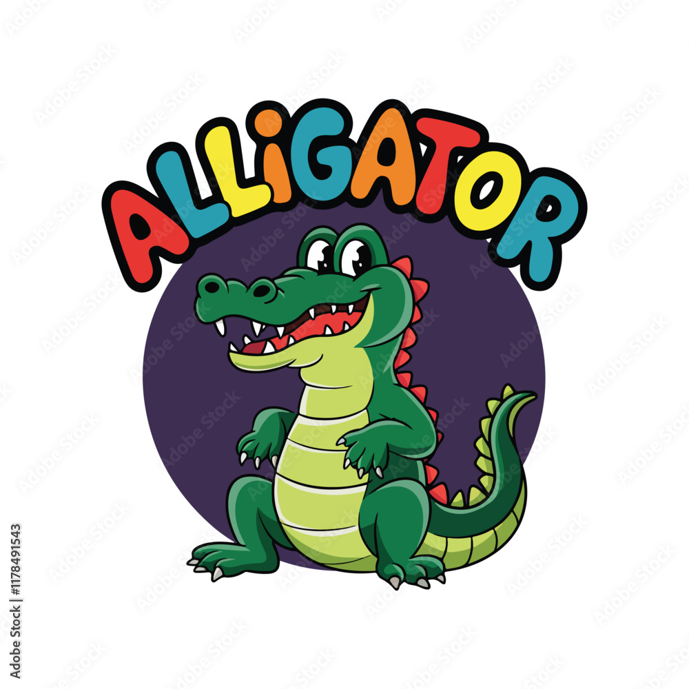 Obraz premium Alligator vector, t-shirt Design, Cartoon Alligator vector art illustration