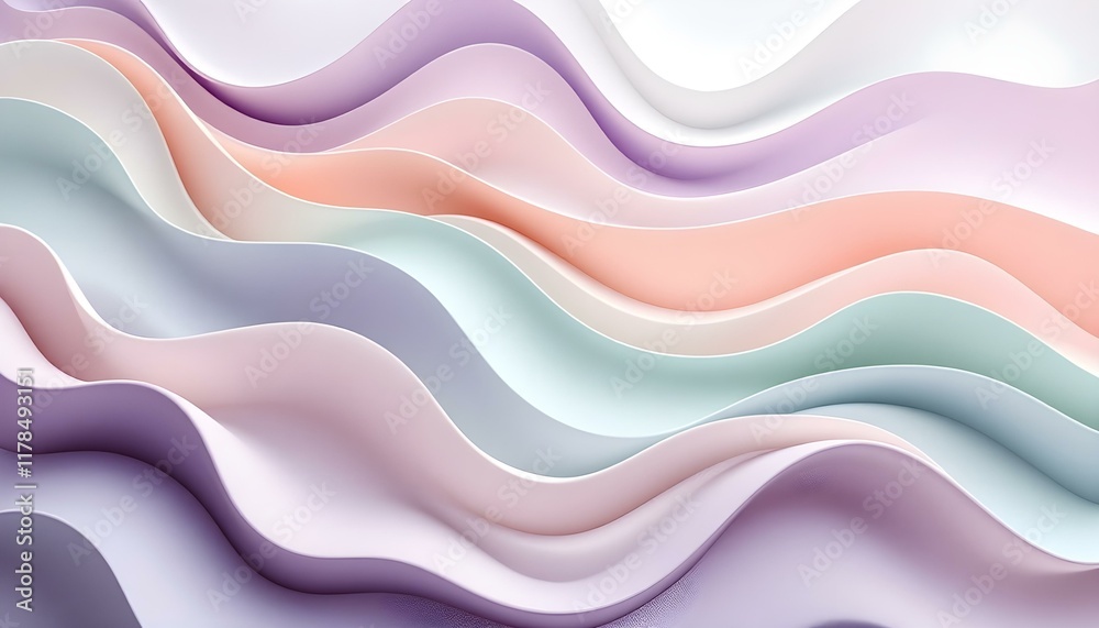 Abstract Pastel Wave Pattern: A Serene Visual Symphony in Soft Hues
