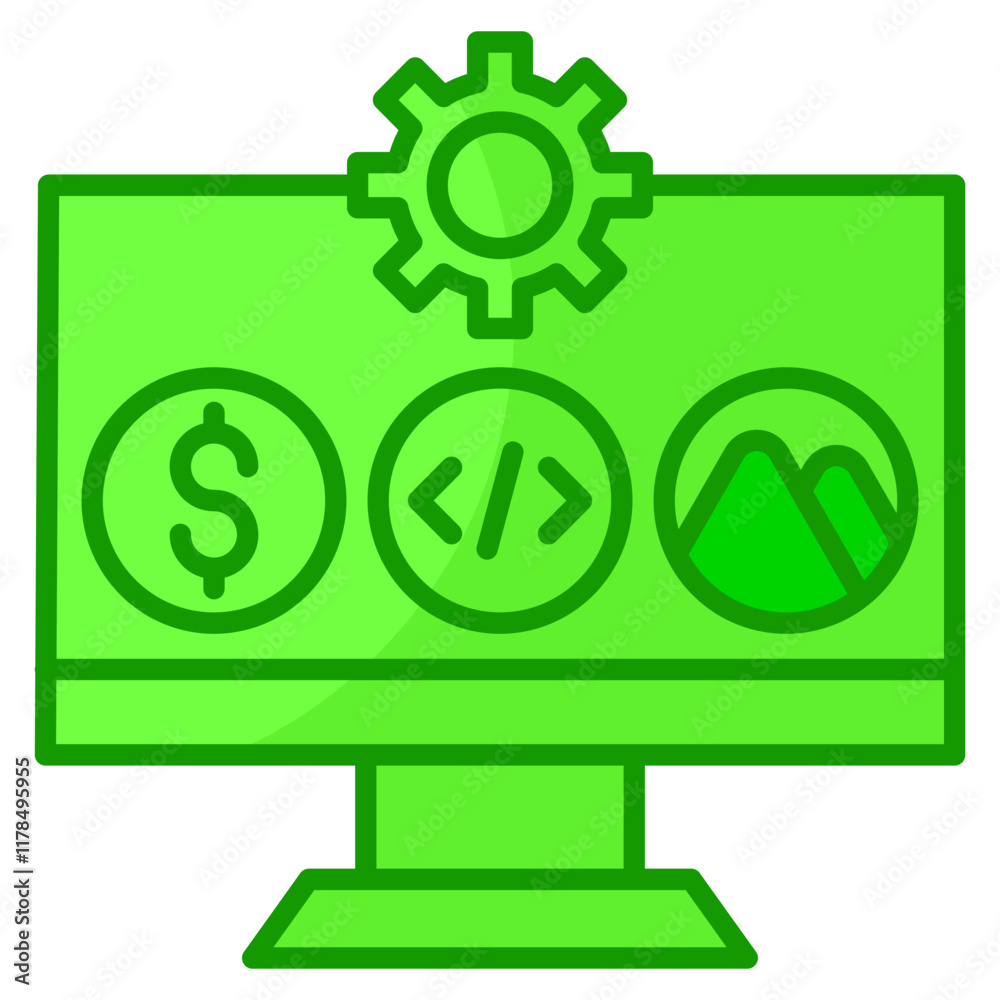 Digital Asset Management Icon Element For Design Digital Asset Management Icon Element For Design
