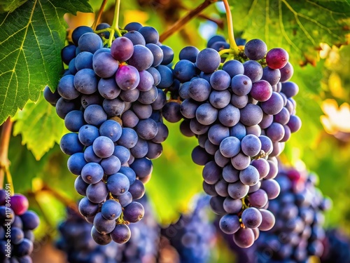 Wallpaper Mural Drone Shot of Ripe Black Grapes, High-Angle Fruit Photography, Vineyard Aerial Torontodigital.ca