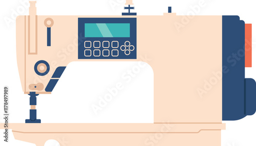 Electric sewing machine vector illustration