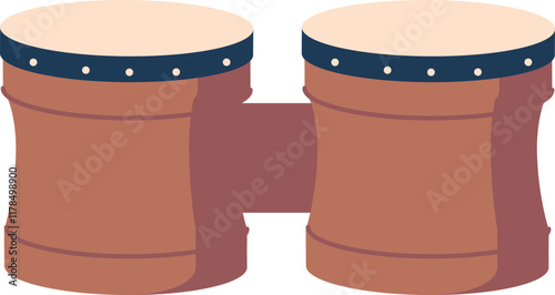 Tribal double drum vector illustration