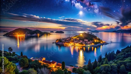 Dubrovnik Islands Night Photography - Islets Grebeni & Kolocep photo