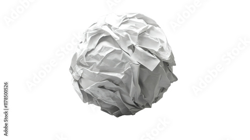 crumpled paper ball isolated on white background  photo